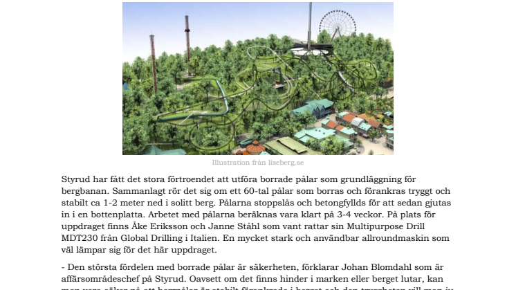 Stabila pålar ska bära Lisebergs nya bergbana