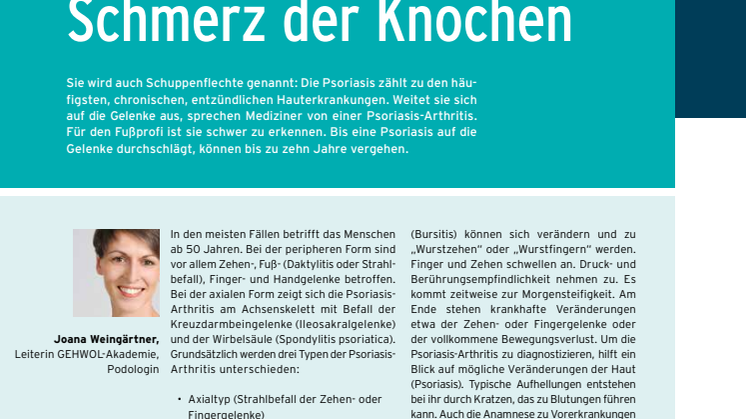 Psoriasis-Arthritis: Der Schmerz der Knochen