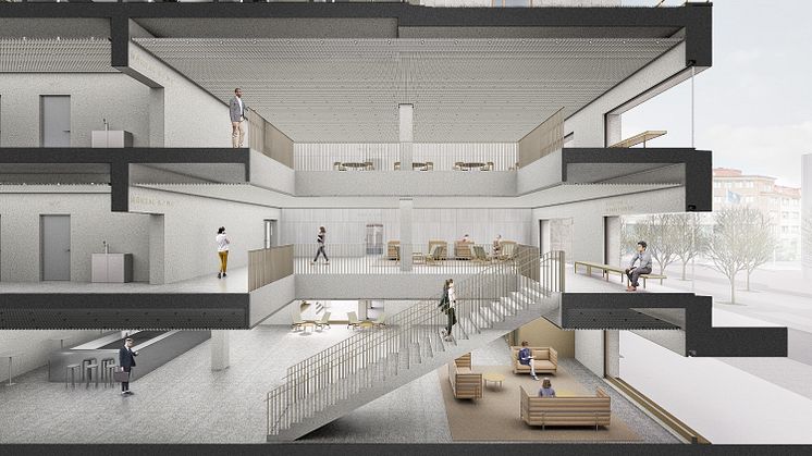 Skiss Handelshögskolan, Göteborg (interiör)