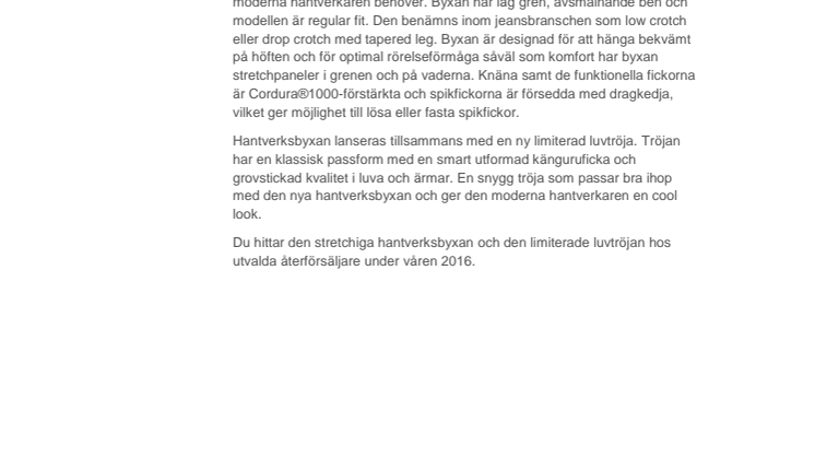 NY MODELL I STRETCH - BLÅKLÄDER TAR HANTVERKSBYXAN TILL NÄSTA NIVÅ! 