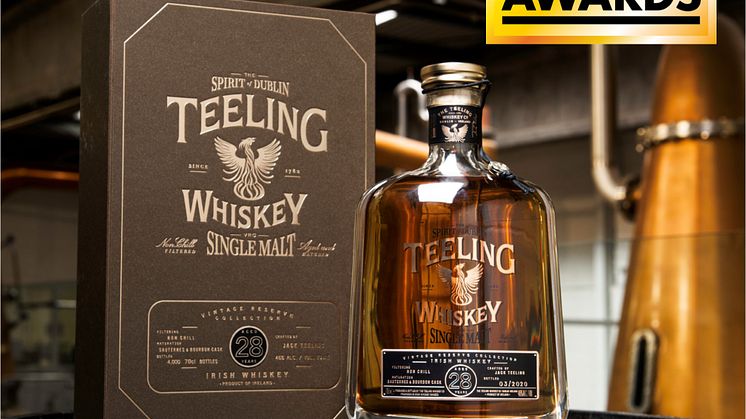 Teeling Whiskey utsedd till världens bästa irländska single malt whiskey för tredje året i rad.