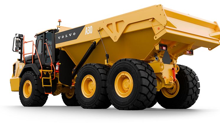 Volvo A30 Electric eldriven dumper (vänster bak) 