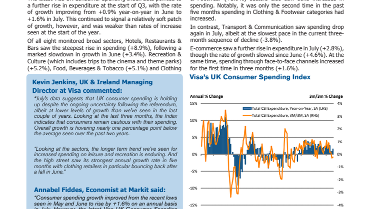 UK consumer spending showed resilience in July