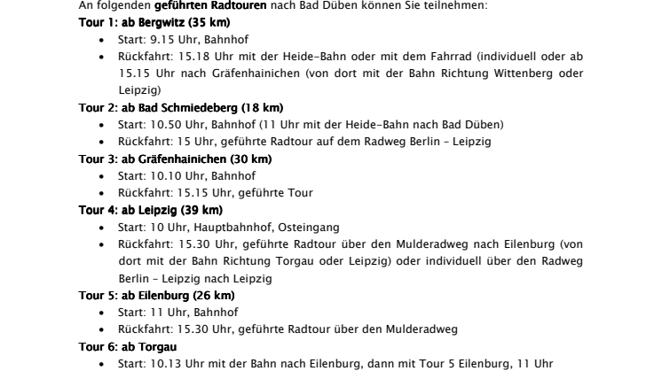 Aktionstag am Radweg Berlin - Leipzig am 03. Oktober 2014