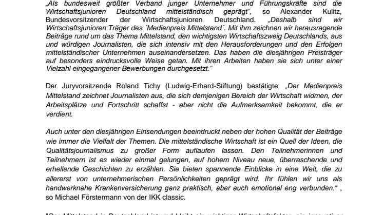  14. Medienpreis Mittelstand - Preisverleihung am Brandenburger Tor