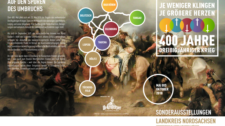 Flyer: Sonderausstellungen "Je weniger Klingen, je größere Herzen - 400 Jahre Dreißigjähriger Krieg"
