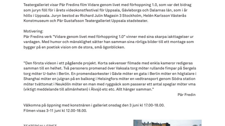 VINNARE 2010 AV VIDEOKONSTFESTIVALENS PRIS I KLASSEN FÖR YRKESVERKSAMMA KONSTNÄRER.