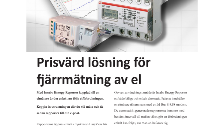 Prisvärd lösning för fjärrmätning av el
