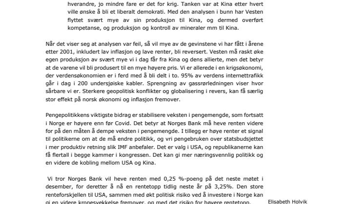 månedsrapport november 2022