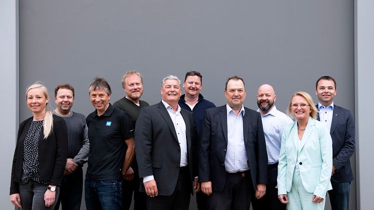 Styret i rørleggerkjeden VB. Fra venstre: Gøril Almvik, Ben Gaute Sunde, Baard Aas, Lasse Hartz-Bruun, Steinar Aasland, Espen Kvarud, Anders Almestad (styreleder), Geir Helgesen, Tone Bjørnov og Håvard Larsen