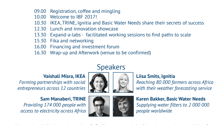 Welcome to join the "Inclusive Business FORUM 2017 - Scaling for Impact"