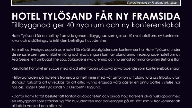  HOTEL TYLÖSAND FÅR NY FRAMSIDA 