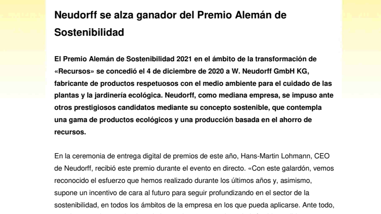 Comunicado de prensa_Neudorff_ganador_Premio Alemán de Sostenibilidad_20_12