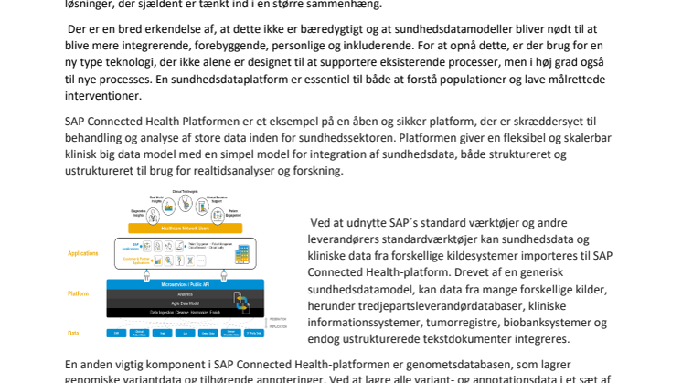 Data Redder Liv: SAP sundhedsdataplatform kan hjælpe til at forebygge og behandle cancer