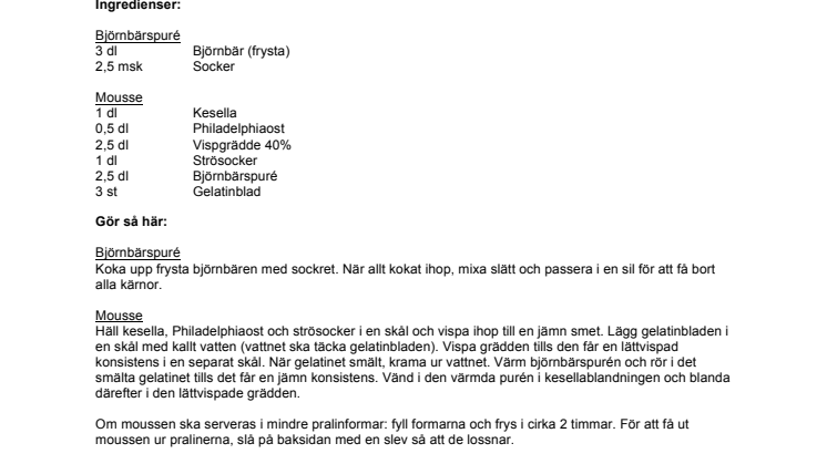 Recept - Björnbärsmousse