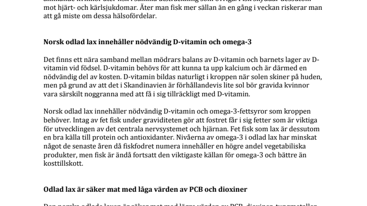 Fakta om lax och graviditet
