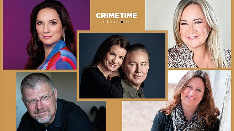Sofie Sarenbrant, Lars Kepler, Malin Persson Giolito, Deon Meyer och Elly Griffiths är klara för Bokmässans Crimetime-tema.