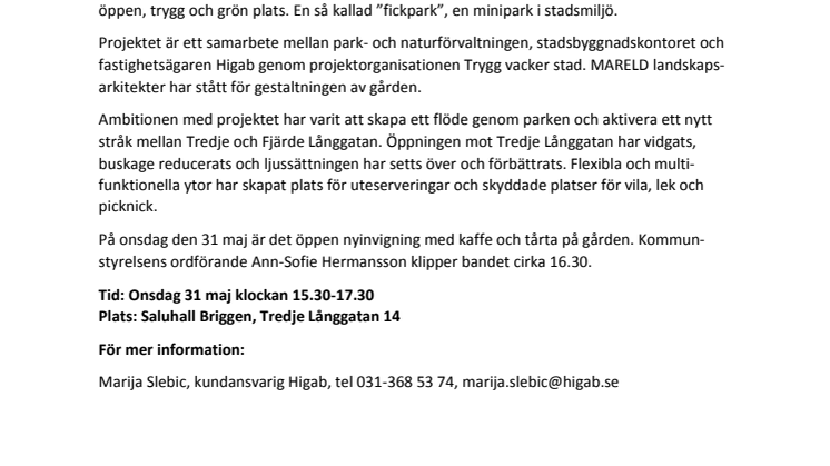 Nyinvigning av Saluhall Briggens innergård