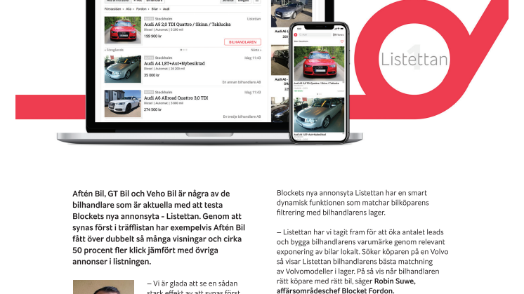 Blocket lanserar ny smart dynamisk annonsprodukt - Listettan