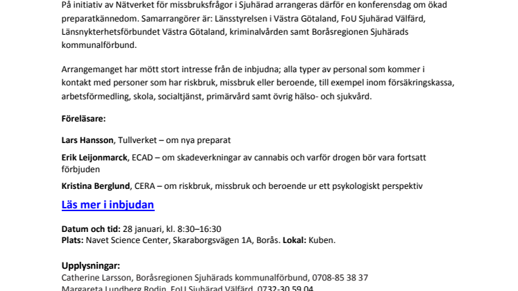 Preparatkännedom för möten med personer i beroende och riskbruk