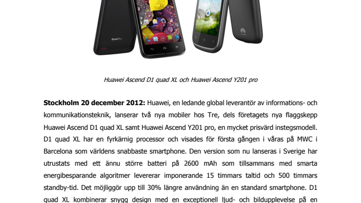 Stor och liten - Huawei lanserar två nya smartphones 