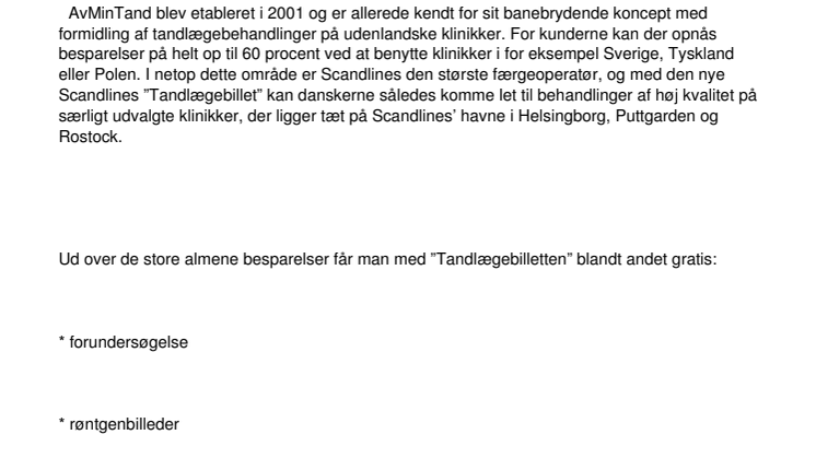Spar penge på tandlægen med Scandlines