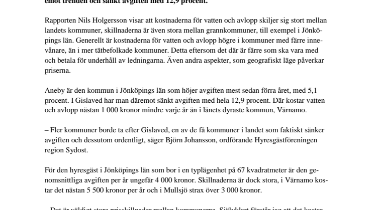 Dyrast vatten och avlopp i Värnamo