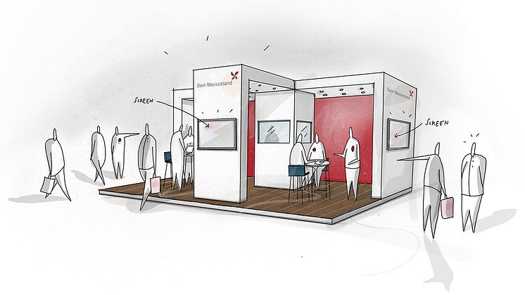 Messestand mit Besuchern auf einer Messe © Dein Service GmbH