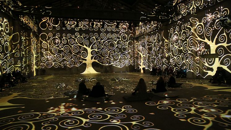 Blick in die Ausstellung "Gustav Klimt. The Gold Experience" im Kunstkraftwerk Leipzig