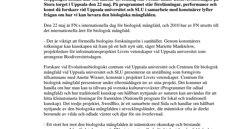 Biologisk mångfald på Stora torget i Uppsala