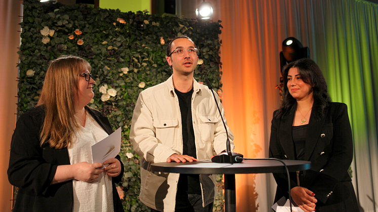 En del av fredagens ceremoni bestod av tal från nyexaminerade studenter.