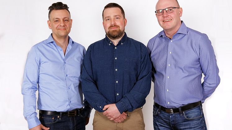 Henrik Ahrman, Rikard Mogensen & Lars Haglöf från OptiFriction, fotograf Victor Ackerheim
