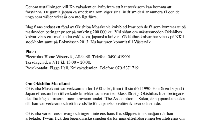 Världens dyraste kniv besöker Västervik