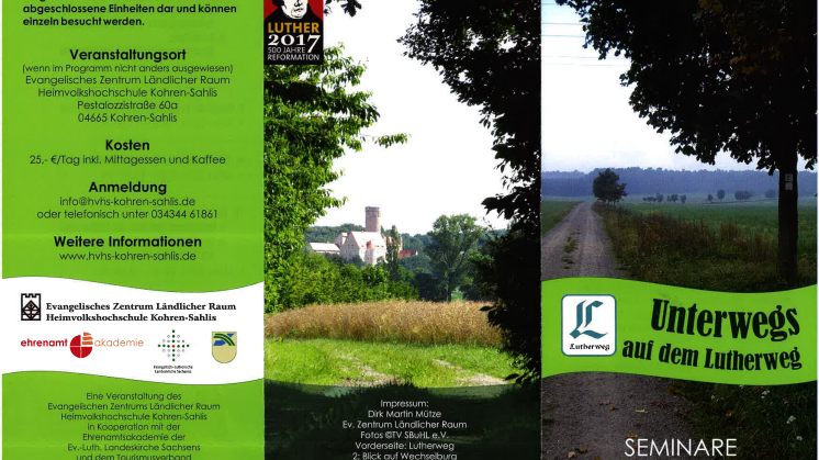 Flyer:  Unterwegs auf dem Lutherweg - Seminare für Kirchen- und Gästeführer sowie für alle Interessierten
