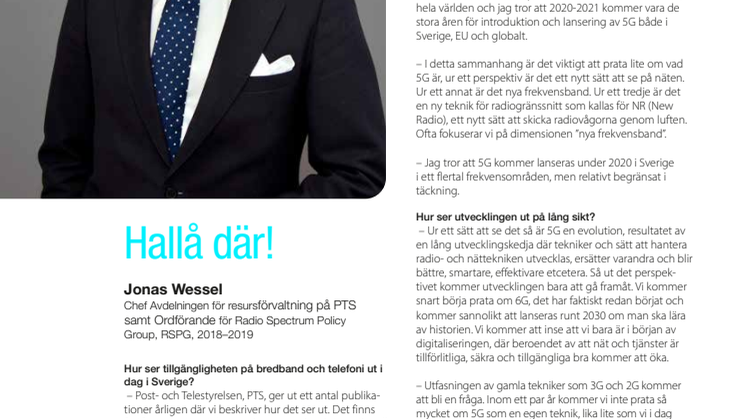 Branschintervju med Jonas Wessel från Post- och telestyrelsen
