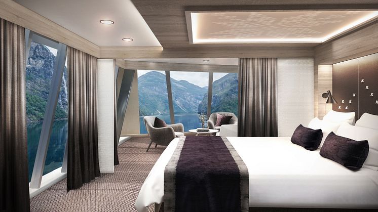 Corner suite MS Maud - photo credit Hurtigruten