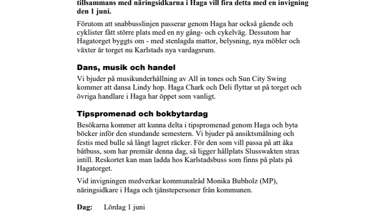Pressinbjudan: Vi återinviger Haga
