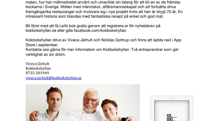 Leif Mannerström blir först ut i Kokbokshyllan 