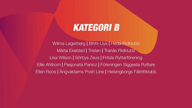 Kvalificerade Kategori B ekipage till Agria Pony Trophy Dressyr 2023