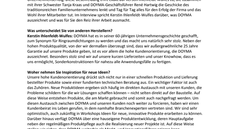 DOYMA: Kerstin Ihlenfeldt-Wulfes als Innovationsbotschafterin ausgezeichnet