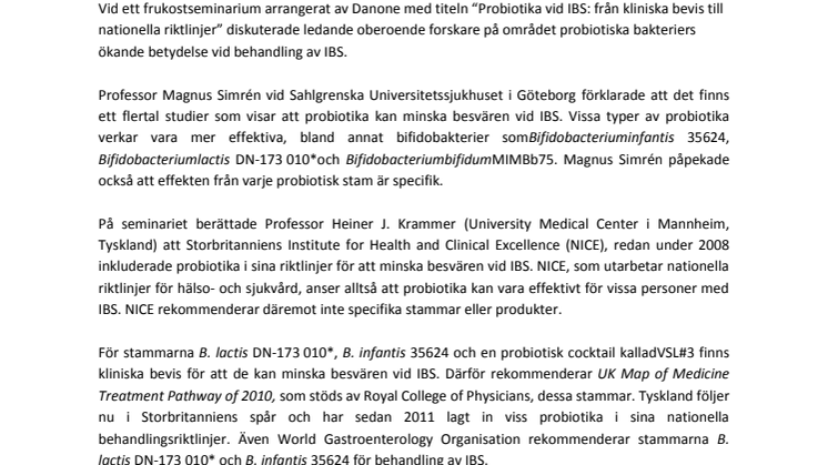 Probiotika effektivt i behandling av IBS