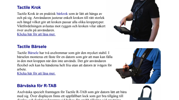 Tablet PC - Öka rörligheten med bärsele.