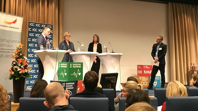 Panelsamtal med Mikael Damberg, Carola Lemne och Lena Johansson.