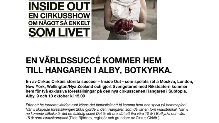 EN VÄRLDSSUCCÉ KOMMER HEM TILL HANGAREN I ALBY, BOTKYRKA.