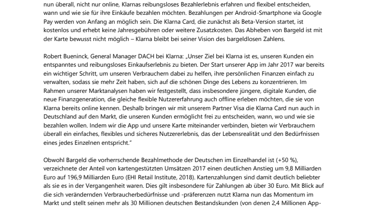 Klarna Card geht in Deutschland an den Start und bietet neue Bezahlmöglichkeit für Endverbraucher