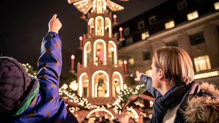 Die Weihnachtspyramide auf dem Asmus-Bremer-Platz.