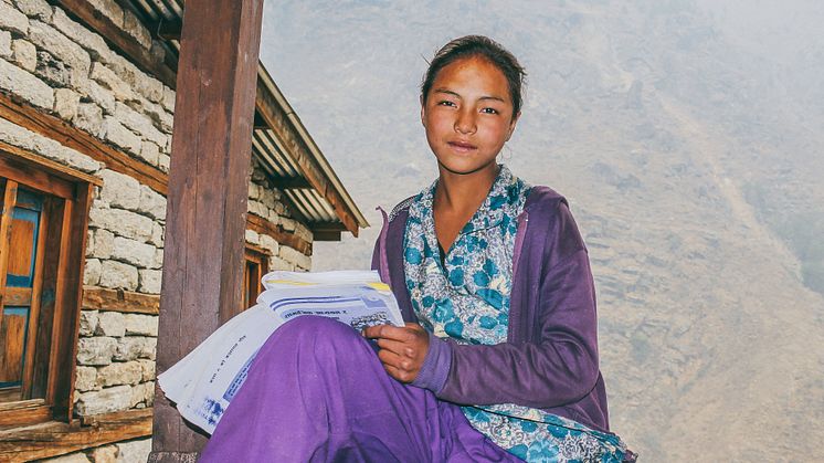 Yanjen utnyttjades som gratis arbetskraft i en familj i Mangri innan hon flyttade till det PMU-finansierade elevhemmet. Foto: Elisabeth Hammarberg, PMU