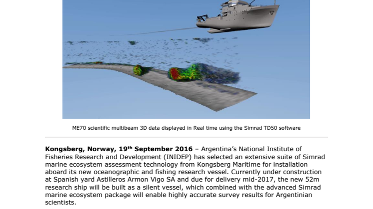 Kongsberg Maritime: KONGSBERG to Deliver Complete Marine Ecosystem Assessment Solution for New Argentinian Research Ship