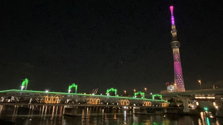 TOKYO SKYTREE & SUMIDA RIVER WALK Lit Up