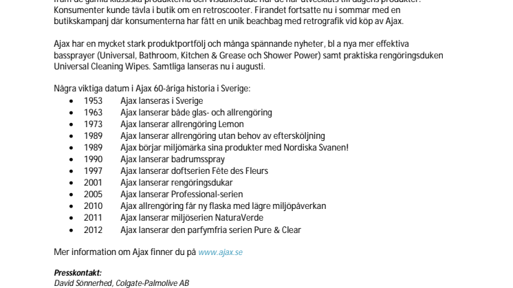 Jubileum - Ajax firar 60 år i Sverige!